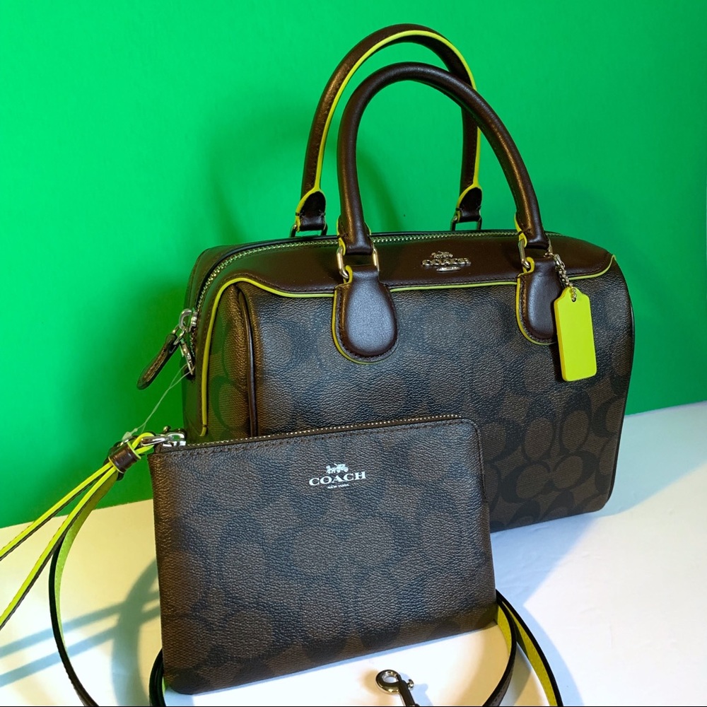 Coach Mini Bennett Leather Satchel / Wristlet Set - Picture 2 of 8